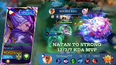 Natan To Strong 12/3/7 KDA MVP 🥇🥇| The Best Gameplay Natan, Best Build and Emblem Natan