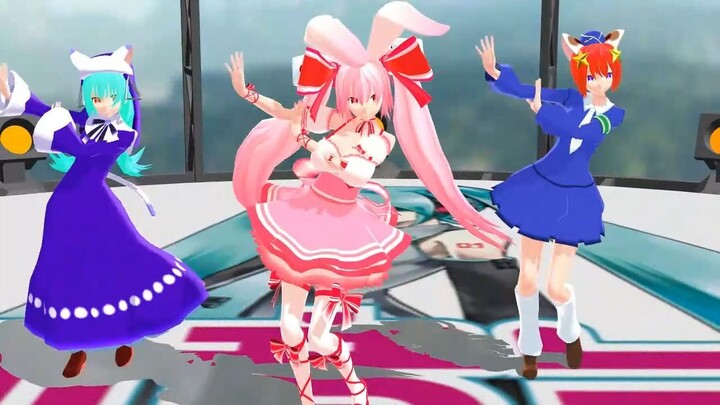 【mmd di gi charat】ラ・ビ・アン・ローズ＆リンナ・キャラット＆ミ・ケ・キャラットでえれくとりっく・えんじぇぅ