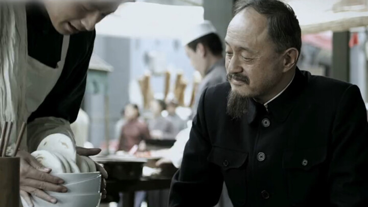 Old man devours three bowls of soaked bread in a row—seriously eating like his life depends on it!