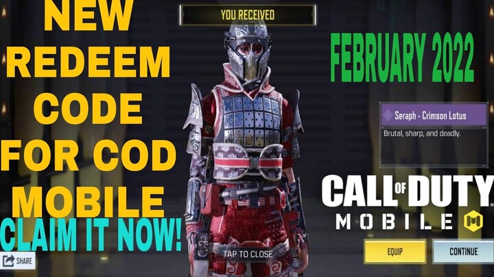 *February 2022* Call Of Duty Mobile New Redeem Code | Cod Mobile Redeem Code