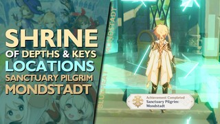 Genshin Impact Mondstadt Shrine of Depths Key Locations + All Shrine Locations