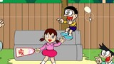 [Dora Yupai Kid] เกมปีใหม่สุดคลาสสิค! แพ้โดนเพ้นหน้า~ドラฮะねくん!!｜Doraemon Board Badminton