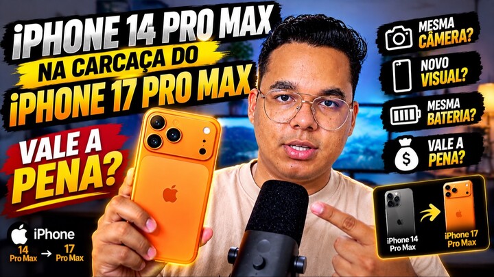 TRANSFORMEI O IPHONE 14 PRO MAX NO IPHONE 17 PRO MAX! (Ficou Perfeito?)