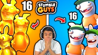 GOLDEN RABBID VS RABBID GUY EN STUMBLE GUYS! 😱🤑 BATALLA DE SKINS EPICAS! 👀💥