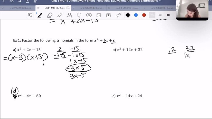 分解二次和多项式 Factoring Quadratics and Polynomials