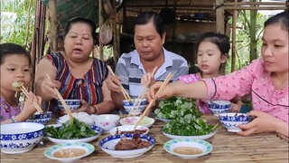 Rau Vườn Bóp Gỏi Chấm Chao Thêm Mớ Cá Chiên Giòn Ăn Thiệt Đã| TKQ & Family T726