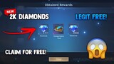 FREE 2K DIAMONDS AND CHANGE NAME CARD! FREE! LEGIT! (CLAIM FREE!) | MOBILE LEGENDS 2022