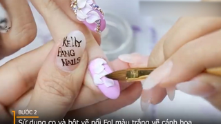 Cách vẽ mẫu nail hoa nổi 3d đơn giản tại nhà #beauty