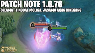 MOLINA NERF, GROCK NERF, THAMUZ BUFF, BAXIA NERF, VALENTINA NERF - PATCH NOTE 1.6.76 MOBILE LEGENDS