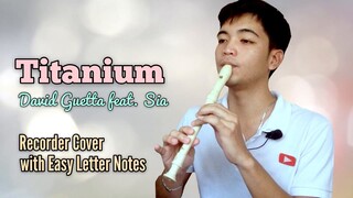 Titanium (David Guetta feat. Sia) RECORDER FLUTE COVER With EASY LETTER NOTES