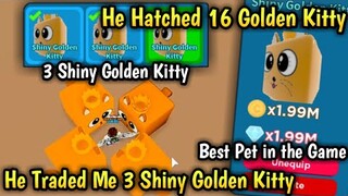 ✨3 *SHINY* GOLDEN KITTY! He Hatched 16 Golden Kitty! ROBLOX SPEED CHAMPIONS!!