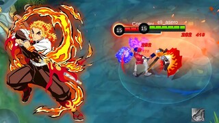 Immortal rengoku vs akaza demon slayer x mlbb