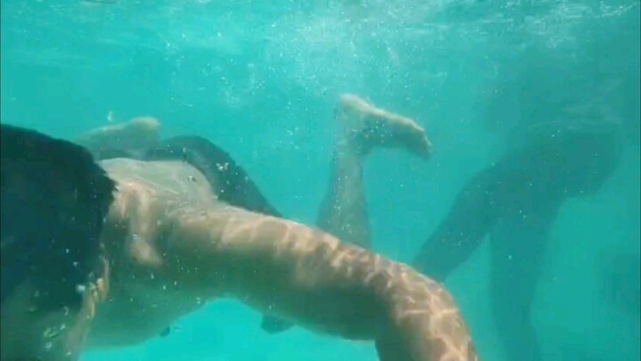 Under Water. you can swim under and above water😁😁😁