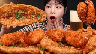 【Boki Terjemahan Bahasa Mandarin】Udang goreng tepung ukuran super besar, setiap gigitannya penuh den