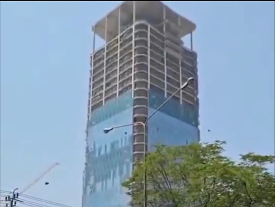“Động đất lớn ở Myanmar” quay cận cảnh từ nhiều góc độ tòa nhà đang xây dựng tại Thái Lan (Tòa nhà C