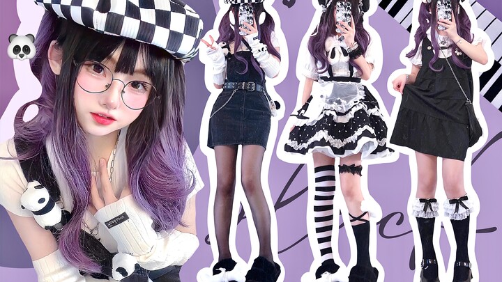 【Adik perempuan kampus】Padu padan hitam putih murni 🖤 Kesederhanaan yang menggemaskan～♡̶