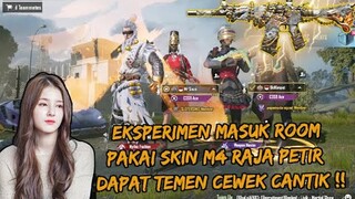 EKSPERIMEN MASUK ROOM GLOBAL PAKAI SKIN M4 RAJA PETIR , MALAH DAPAT TEMEN CEWEK CANTIK - PUBG MOBILE