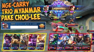 Lagi Duo Ranked sama Top Global Fanny ketemu Trio Myanmar, AUTO MODE SERIUS!!! Chou Gameplay! MLBB