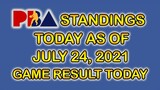 PBA STANDINGS TODAY AS OF JULY 24, 2021/PBA GAME RESULTS TODAY | GAMES SCHEDULE | PHILCUP2021