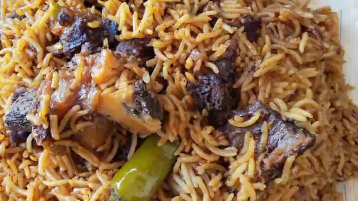 banugul beef pulaow in home