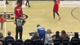 Patrick Beverley is sitting at Clippers - Rockets wearing an Ivica  Zubac jersey