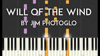 Will of the Wind by Jim Photoglo Synthesia Piano Tutorial with Sheet Music