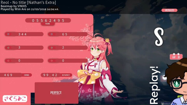【Osu!Replay】Reol - No Title [Nathan's Extra] + HD HR || 99.42%