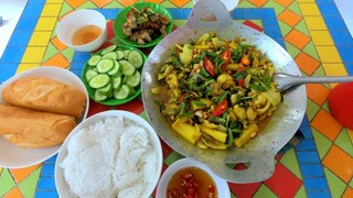 Làm món ếch xào lăn ăn cùng bà xã || việt miền tây