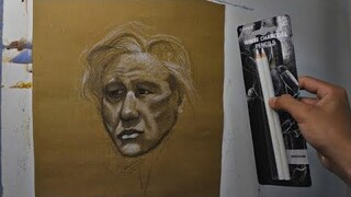 Corot WHITE Charcoal Pencil  Short DEMO | JK Art