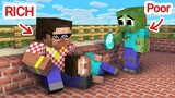 Monster School : Rich Family Herobrine and Poor Family Zombie - Sad Story - Minecraft Animation