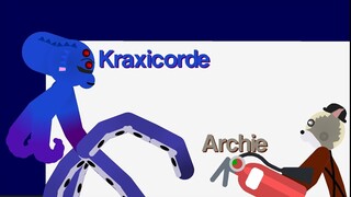 The monster Kraxicorde fights Archie! - Piggy Animation