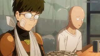 One Punch Man: "Saitama successfully promoted to B-rank unlicensed knight and treated him to free od