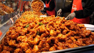 가마솥 고추 닭강정 / spicy sweet and sour chicken - korean street food