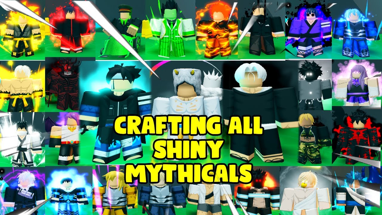 All Map Shiny Crafting Fighters in Anime Fighters Simulator 