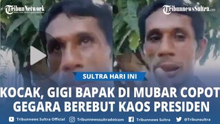 Cerita Kocak Seorang Bapak di Muna Barat Sultra Giginya Copot Gegara Berebut Kaos Presiden Jokowi