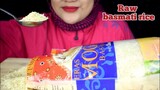 ASMR RAW RICE EATING || RAW BASMATI RICE || MAKAN BERAS DI PLASTIK PAKE CENTONG || ASMR INDONESIA