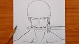 how to draw Roronoa Zoro from One Piece | Zoro step by step | easy drawing for beginners
