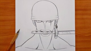 how to draw Roronoa Zoro from One Piece | Zoro step by step | easy drawing for beginners