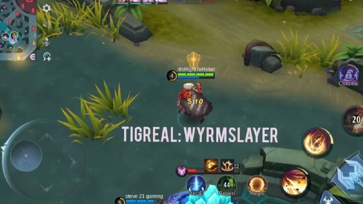 Tigreal Wyrmslayer Skin, a hard rock tank in MLBB