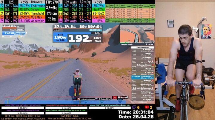 Zwift Cycling Workout 25.04.2025
