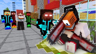 Monster School : POOR CHAINSAWMAN 2  ELEMENTAL HEROBRINE BROTHERS WITH CUTE RICH GIRL - Minecraft