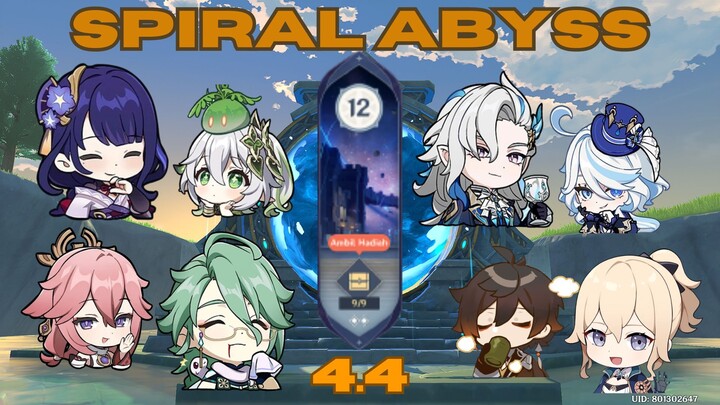 Gameplay Spiral Abyss 4.4 || Genshin Impact Indonesia