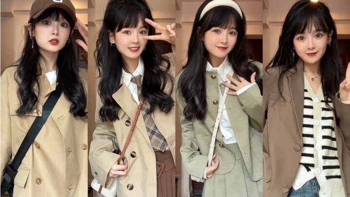 Gaya berpakaian ala Korea di awal musim gugur 🍂 tampak langsing dan menarik! Gaya modis yang mudah d