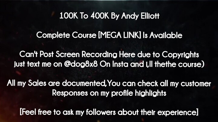 100K To 400K By Andy Elliott course download