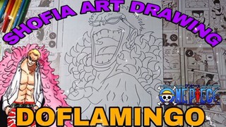 drawing Doflamingo dari anime one piece
