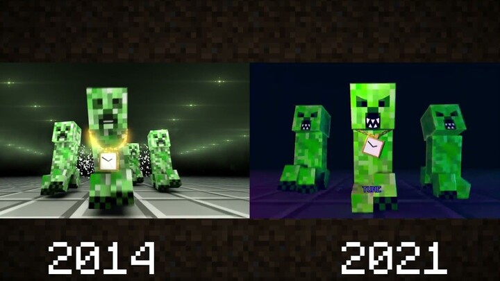 ความแตกต่างระหว่างเวอร์ชันปี 2014 และ 2021 ของ “Minecraft Creeper”