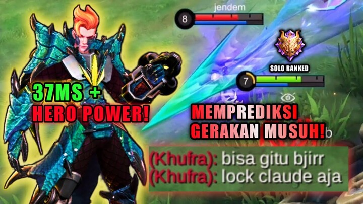 PING 37 MS + HERO POWER! NIAT MUSUH MAU NGELOCK MALAH KENA MENTAL! | TOP GLOBAL CLAUDE - MLBB