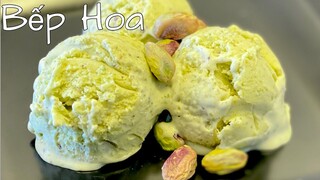 Kem hạt dẻ cười/Pistachio ice cream_Cách làm kem hạt cười xốp mềm,không bị dăm đá,béo bùi hấp dẫn🌸