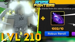 ROLETEI 1000! FRAGMENTOS NO SECRET SHINY LEVEL 210 EM PASSIVAS NO ANIME FIGHTERS SIMULATOR!!!