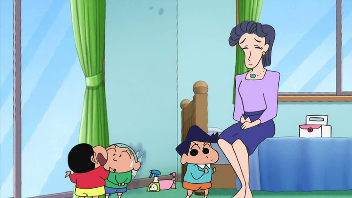 Crayon Shin-chan: Shin-chan dikira grafiti di dinding, dan Kazama menyesal menghapus karyanya.